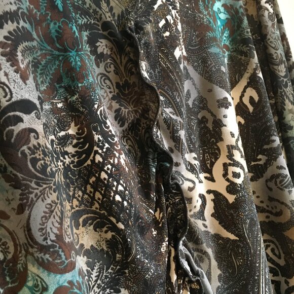 Vintage Canadian Conrad C Paisley Damask Ruffled Top - Picture 4 of 16